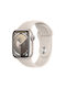Apple Watch Series 9 Aluminiu 41mm Rezistent la apă cu pulsometru (Starlight cu Starlight Sport Band (S/M))