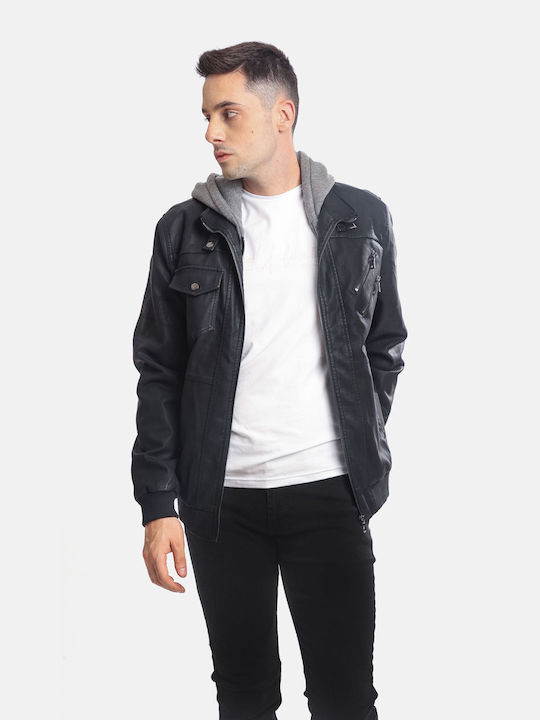 Paco & Co Men's Winter Leather Jacket Black