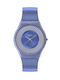 Swatch Watch with Beige Rubber Strap