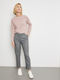 Damen Stoff Capri Hose Gray
