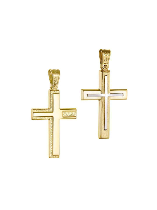 Papoulidis Jewellery Herren Gold Kreuz 14K mit Kette