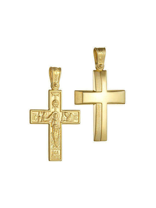 Papoulidis Jewellery Мъжки Златен Кръст 14K с Верижка