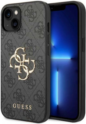 Guess Metal Logo Umschlag Rückseite Kunststoff Gray (iPhone 15)