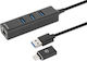 Manhattan Hub 3 Θυρών USB 3.0 με σύνδεση USB-A / USB-C