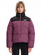 Women's Short Puffer Jacket for Winter Purple