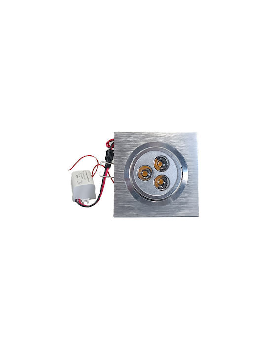Elvhx Square Metallic Ceiling Spot with Built-in LED Silver
