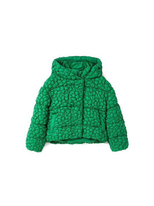 Desigual Jachetă casual pentru copii cu glugă Verde