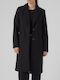 Vero Moda Women's Wool Midi Coat with Buttons Black