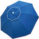 Solart Folding Beach Umbrella Diameter 1.8m with UV Protection and Air Duct Blue