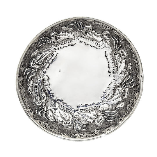 Savvas Design Διακοσμητικό Μπωλ Ασημένιο Ασημί 14.5x14.5x5cm
