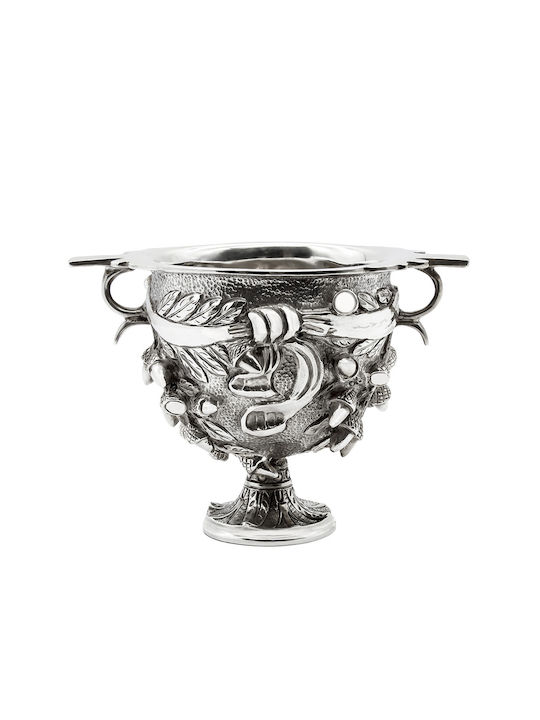 Savvas Design Dekorative Schüssel Silber Sockel Silber 10.5x10.5x12cm 1Stück