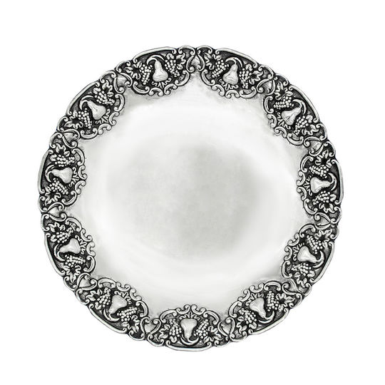 Savvas Design Dekorative Schüssel Silber Silber 18.5x18.5x4.5cm 1Stück