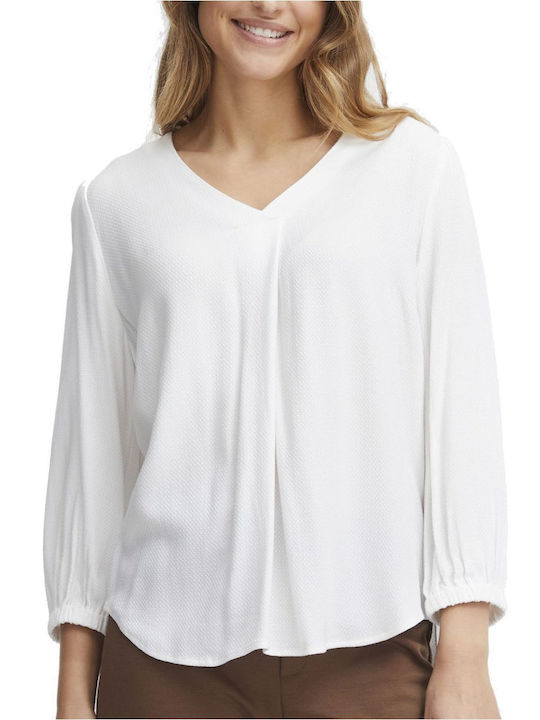 Fransa Women's Blouse Long Sleeve White