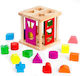 Marionette Wooden Toys Jucărie de Sortare a Formelor Cub cu forme și culori din Lemn pentru 12++ Luni