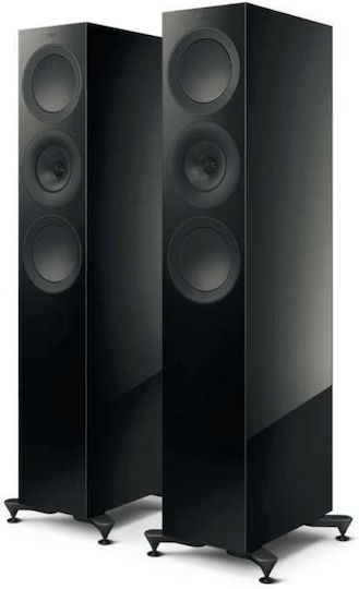Kef R7 Meta SP4055B1AA Двойка Hi-Fi Говорители Подов 250W 3 Брой шофьори Ш20xД38.35xВ106.2см. Черен гланц