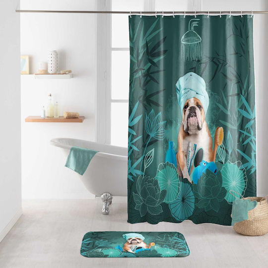 PanOikos Fabric Shower Curtain 180x200cm Green 90-01225