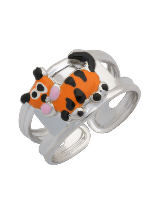 Woofie Silver Kids Ring with Design Animals 2889