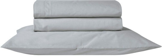 Kentia Bettlaken Super-Doppel mit Gummiband 160x200+35cm. Essential 22 Light Grey