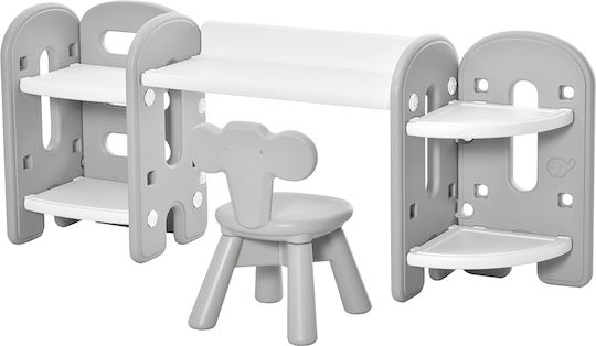 Kids Table and Chairs Set made of Plastic White ABST