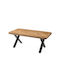 Toledo Table Dining Room Wooden with Metal Frame Acacia 110x65x43cm