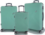 Playbags PS828 Travel Suitcases Hard Μenta Maximum Height 75cm with 4 Wheels Set of 3pcs