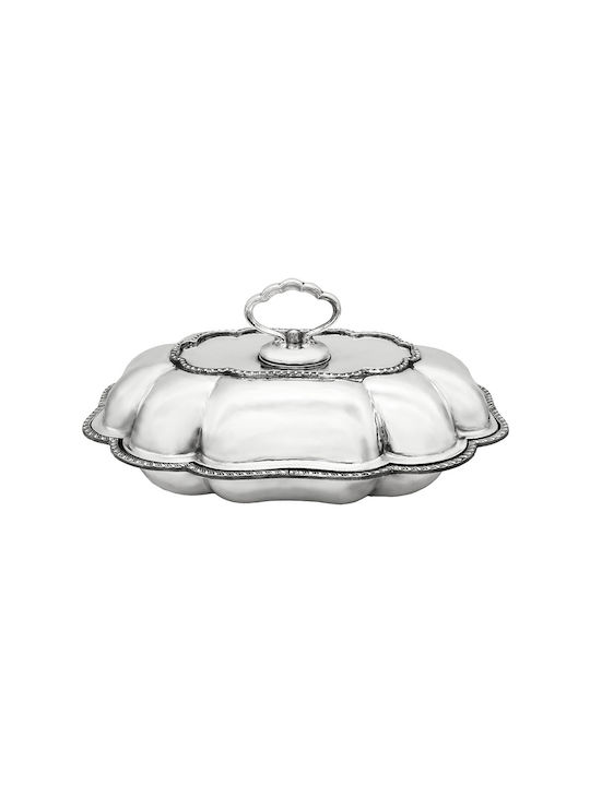 Savvas Design Silver Decorative Platter Transparent 28x24x13cm