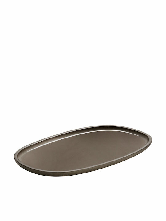 Playground Platou de Servire Oval Ceramică Maro 30x18buc 1buc