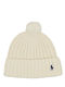 Ralph Lauren Pom Pom Beanie Unisex Beanie Gestrickt in Beige Farbe