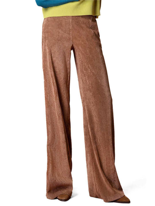 Moutaki Women's Fabric Trousers Tabac Brownc Brown
