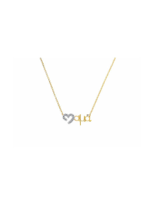JewelStories Necklace Mum from Gold Plated Silver with Zircon