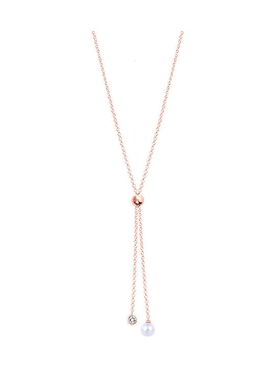 JewelStories Necklace from Gold Plated Silver with Zircon