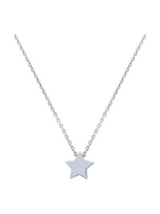 JewelStories Halskette mit Design Stern aus Silber