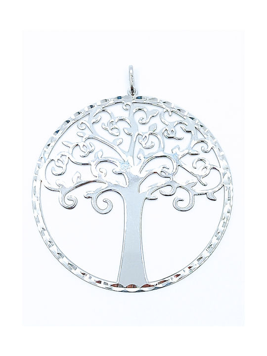PS Silver Γυναικείο Κολιέ Δέντρο με Διαμάντι από Ασήμι σε Λευκό χρώμα