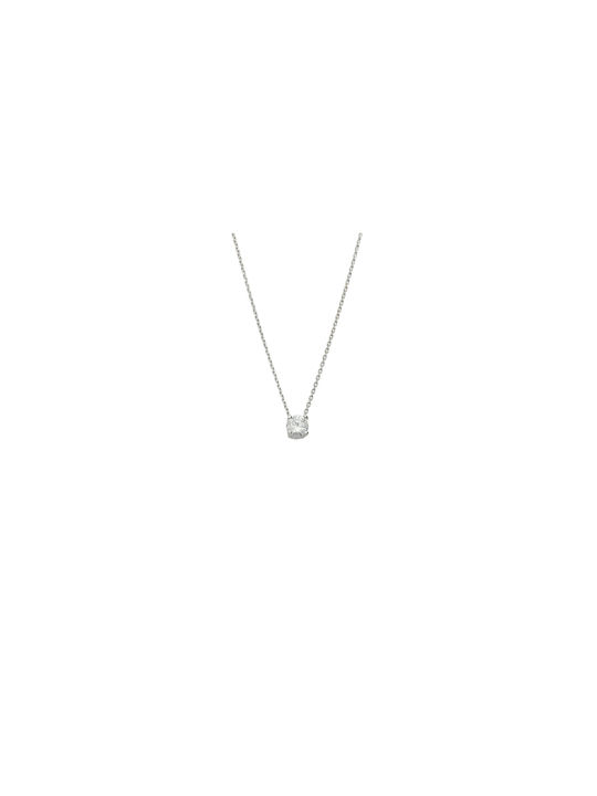 Dimiourgiko Vildiridis Necklace from White Gold 14K with Zircon