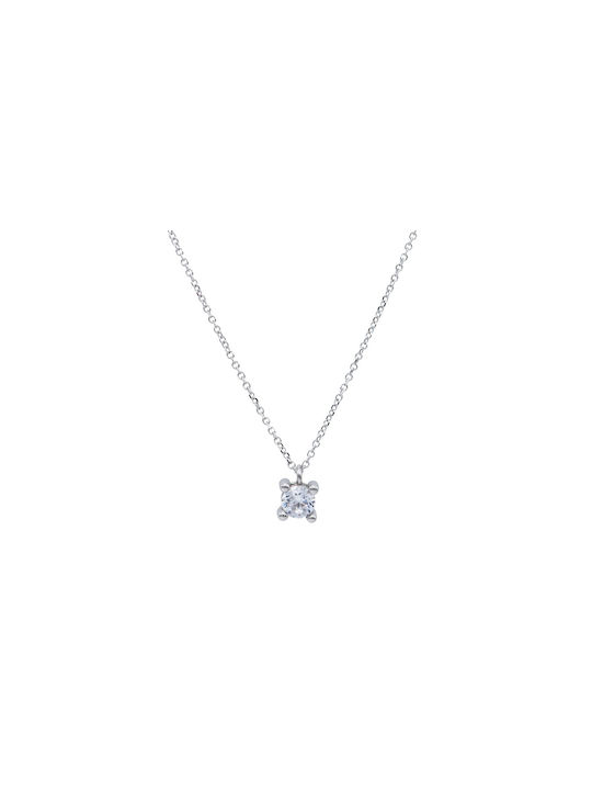 Ortaxidis Necklace from White Gold 9 K with Zircon