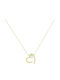 Art d or Necklace with design Heart from Gold 9 K with Pearls