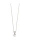 George Art Jewels Κολιέ με σχέδιο Δάκρυ από Λευκόχρυσο 14Κ με Πέρλες
