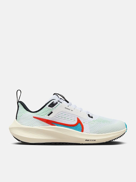 Air Zoom Pegasus 40 Se Kids Sports Shoes Running with Laces White