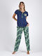 Admas Summer Women's Pyjama Set Cotton Blue