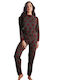 Qbo Winter Women's Pyjama Set Burgundy