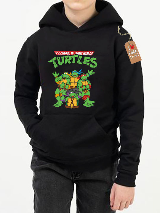 Kinder-Sweatshirt mit Kapuze Schwarz