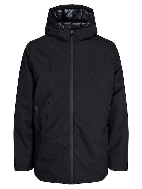 Jack & Jones Men's Winter Parka Jacket Black