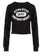 DKNY Logo Women's Long Sleeve Pullover Cotton Black