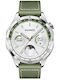 Huawei Watch GT 4 Stainless Steel 46mm Waterproof with Heart Rate Monitor (Green Composite Strap)
