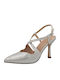 Spitze Zehe Pumps mit Riemen Silber