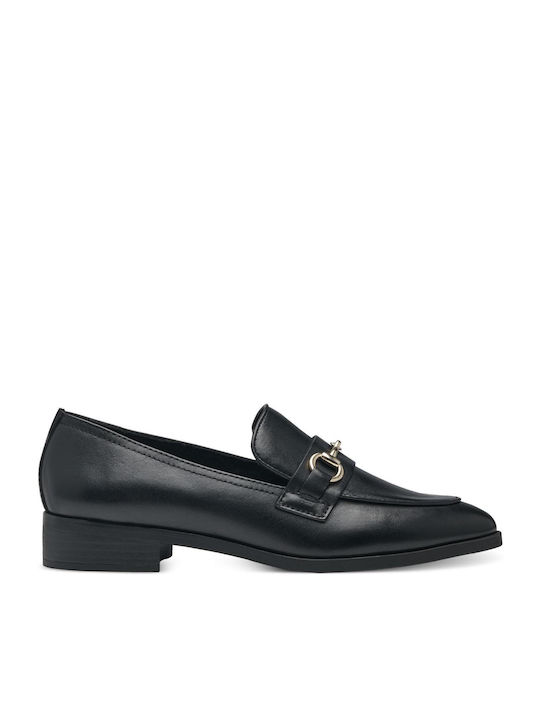 Marco Tozzi Leather Women's Moccasins in Black Color