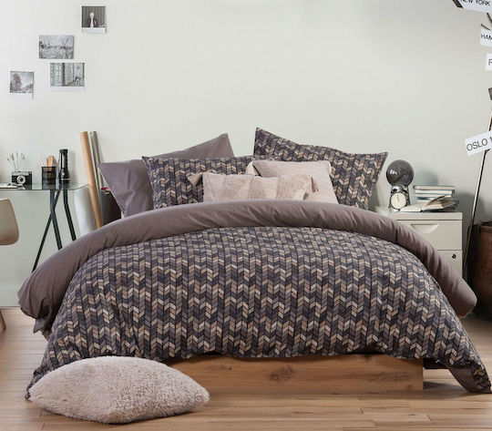 Nef-Nef Homeware Stream Σετ Σεντόνια Μονά Φανελένια 160x260εκ. Γκρι (3τμχ)