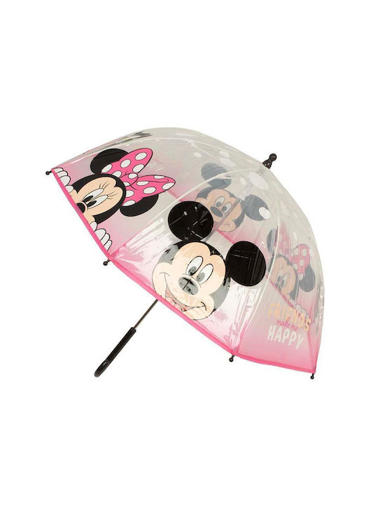 Minnie Mouse Παιδική Ομπρέλα Μπαστούνι Ροζ