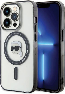 Karl Lagerfeld Karl's Head Back Cover Plastic Durable Magnetic Transparent (iPhone 15 Pro Max) KLHMP15XHKHNOTK