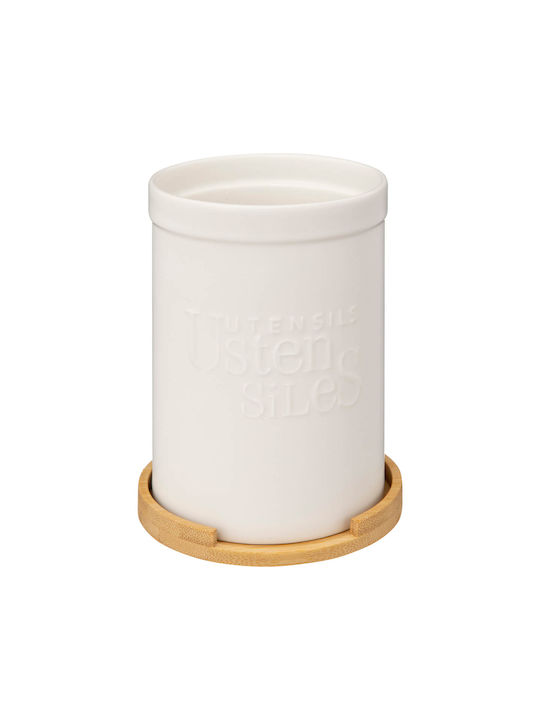 5Five Wooden Cutlery Drainer White